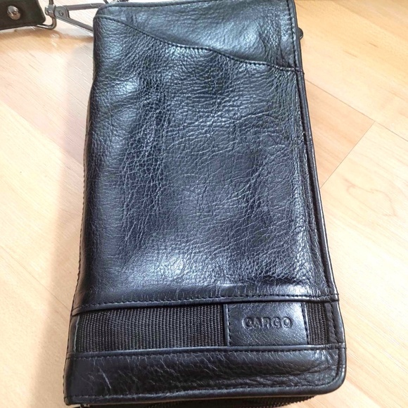 CARGO 100% Genuine Leather Mens Black Leather Messenger Organizer Clutch Bag - Picture 6 of 11